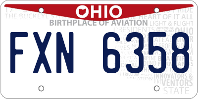 OH license plate FXN6358