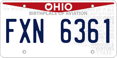 OH license plate FXN6361
