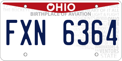 OH license plate FXN6364