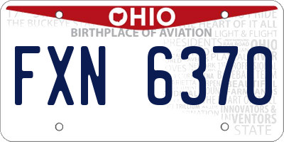 OH license plate FXN6370