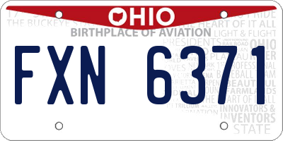 OH license plate FXN6371