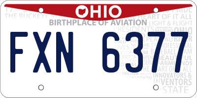OH license plate FXN6377