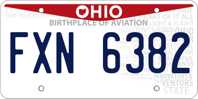 OH license plate FXN6382