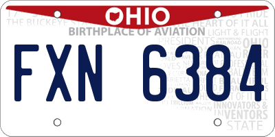 OH license plate FXN6384