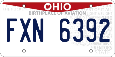 OH license plate FXN6392