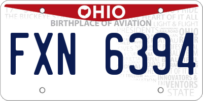 OH license plate FXN6394