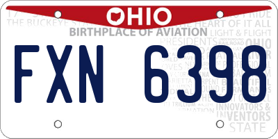 OH license plate FXN6398