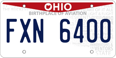 OH license plate FXN6400