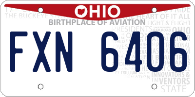 OH license plate FXN6406