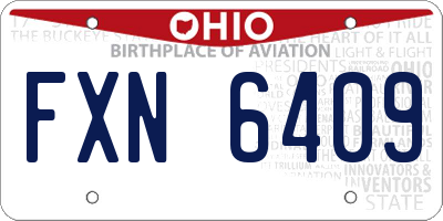 OH license plate FXN6409