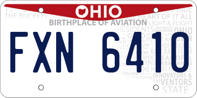 OH license plate FXN6410