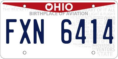 OH license plate FXN6414