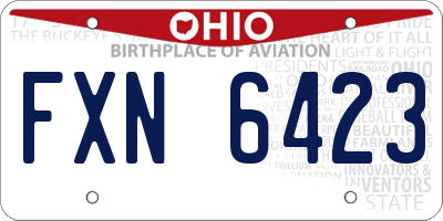 OH license plate FXN6423