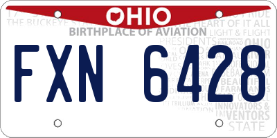OH license plate FXN6428