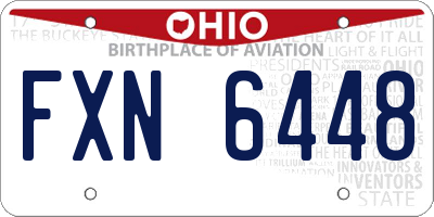 OH license plate FXN6448