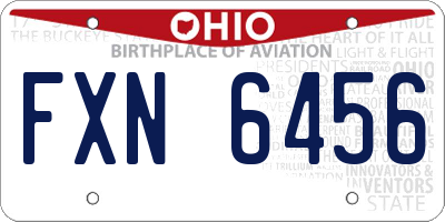 OH license plate FXN6456