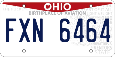 OH license plate FXN6464
