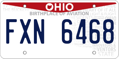 OH license plate FXN6468