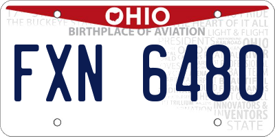 OH license plate FXN6480