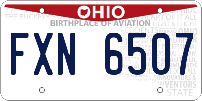 OH license plate FXN6507