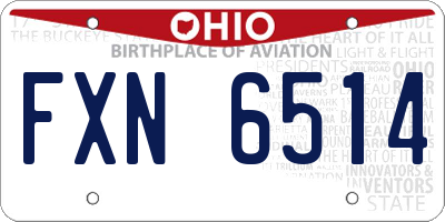 OH license plate FXN6514