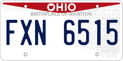 OH license plate FXN6515