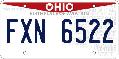 OH license plate FXN6522