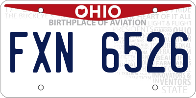 OH license plate FXN6526