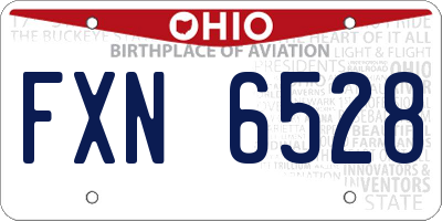 OH license plate FXN6528