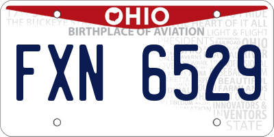 OH license plate FXN6529