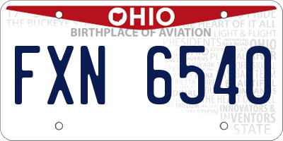 OH license plate FXN6540