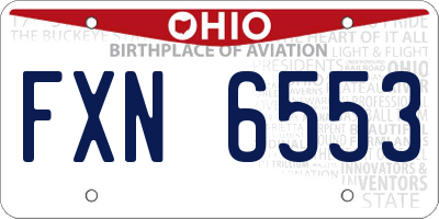 OH license plate FXN6553
