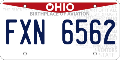 OH license plate FXN6562