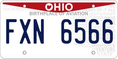 OH license plate FXN6566