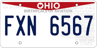 OH license plate FXN6567