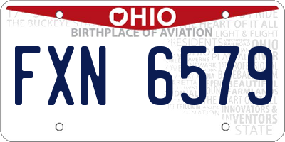 OH license plate FXN6579