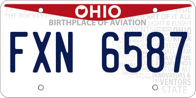 OH license plate FXN6587