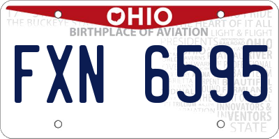 OH license plate FXN6595