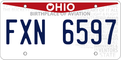 OH license plate FXN6597