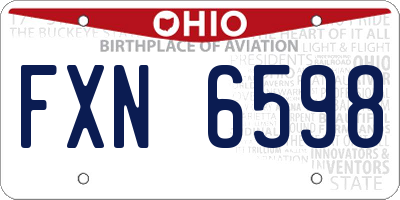 OH license plate FXN6598