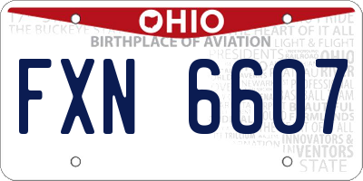 OH license plate FXN6607