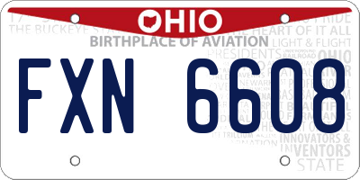 OH license plate FXN6608