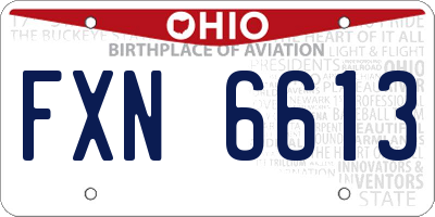 OH license plate FXN6613