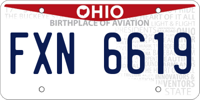 OH license plate FXN6619