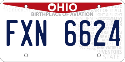 OH license plate FXN6624