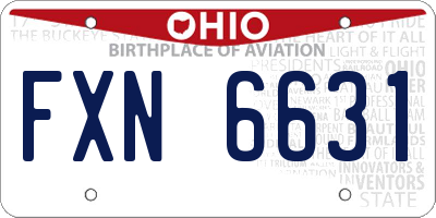 OH license plate FXN6631
