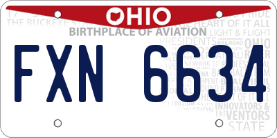 OH license plate FXN6634