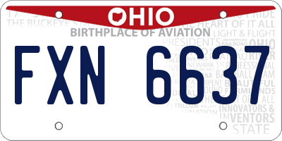 OH license plate FXN6637