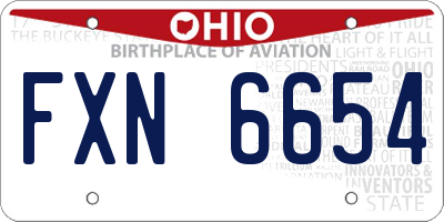 OH license plate FXN6654