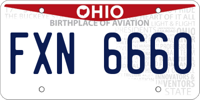 OH license plate FXN6660
